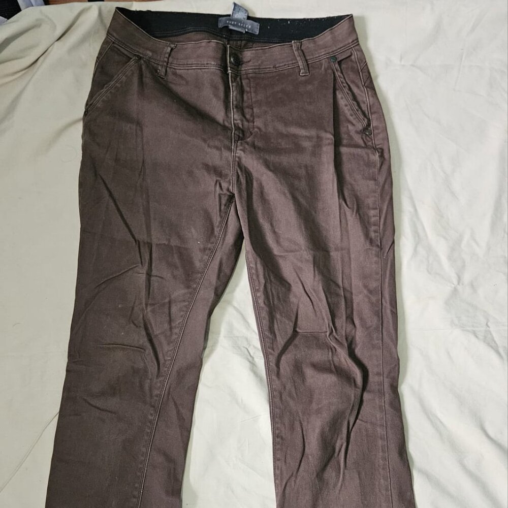 Suzy Shier Straight-Leg Flared Brown Trousers - Size (Medium)